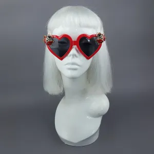 "Angelica" Jewelled Ladybird Heart Shaped Sunglasses