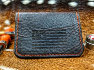 "Big Dan" Handmade Leather Wallet w/ USA Flag & 3 Ducks Design