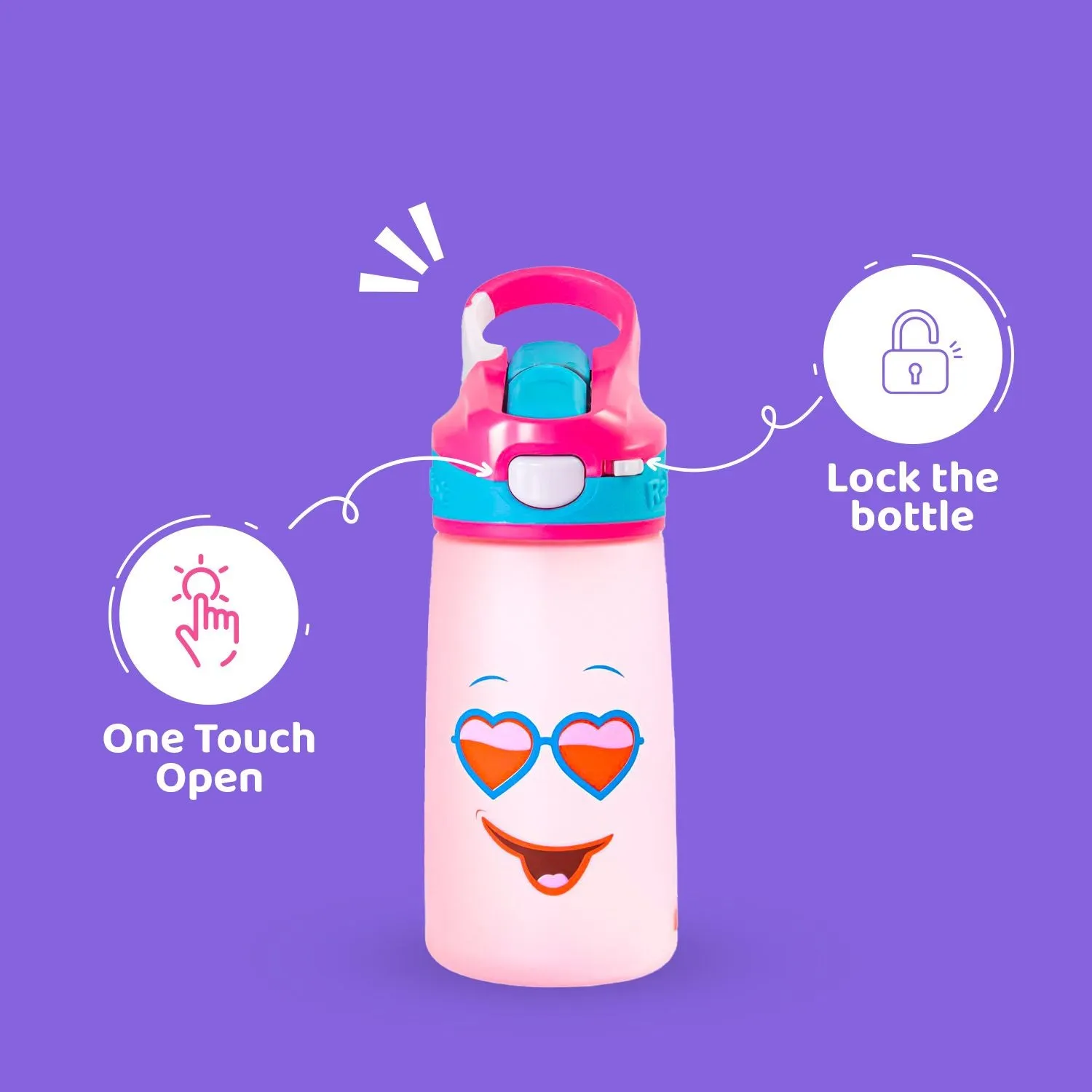 Rabitat Snap Lock Sipper Bottle -Pink Diva