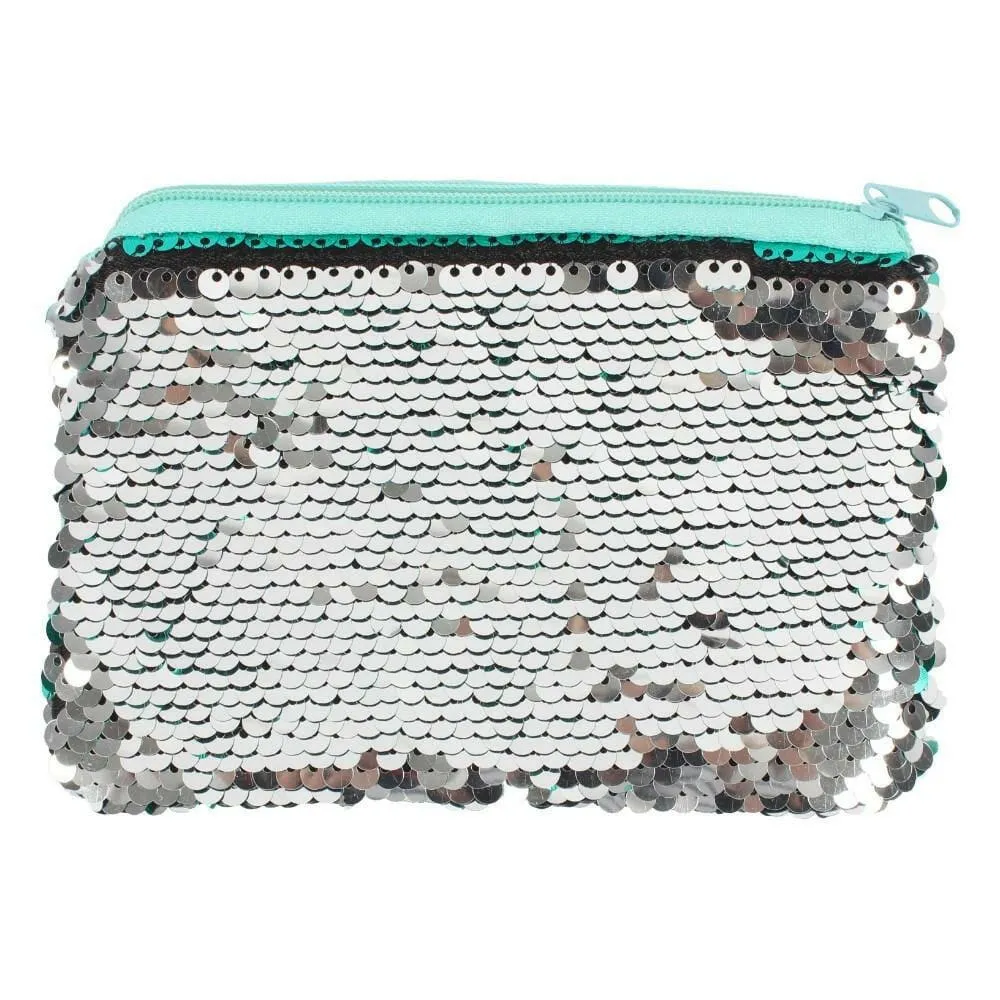 Reversible Sequins Mermaid Coin Purse with a Zip Closure