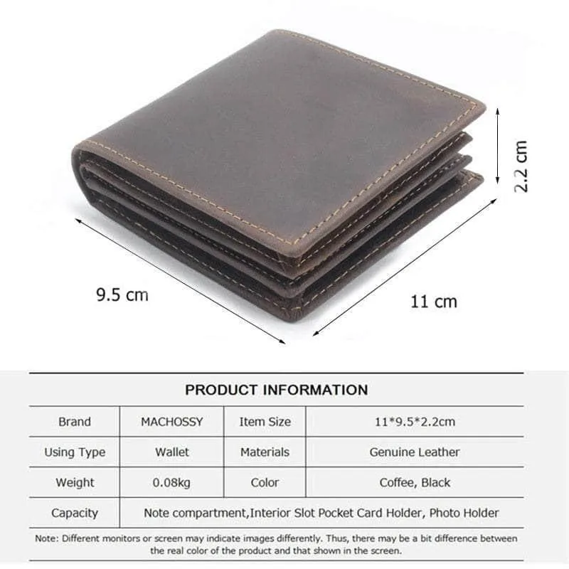 RFID Wallet Anti Theft Scanning Leather Wallet Trifold Purse