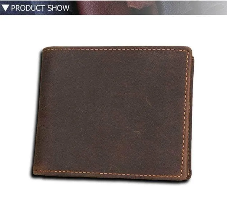 RFID Wallet Anti Theft Scanning Leather Wallet Trifold Purse