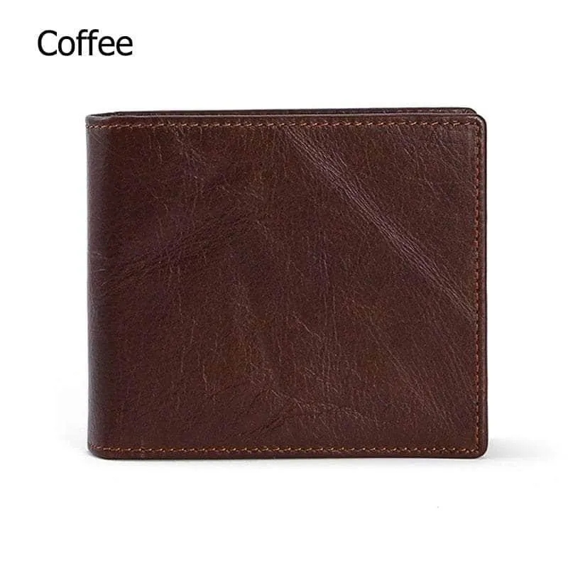 RFID Wallet Anti Theft Scanning Leather Wallet Trifold Purse