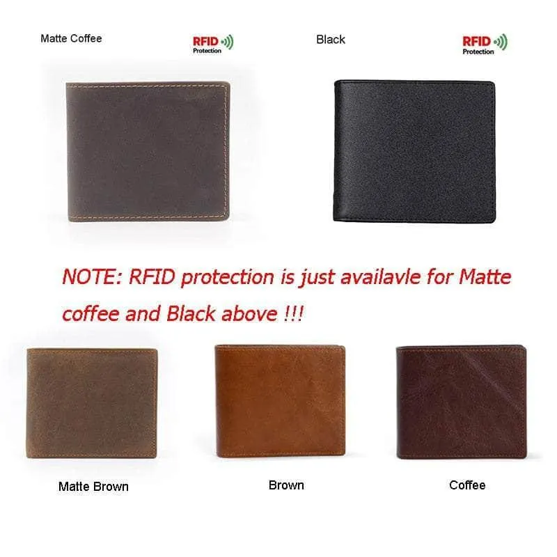 RFID Wallet Anti Theft Scanning Leather Wallet Trifold Purse