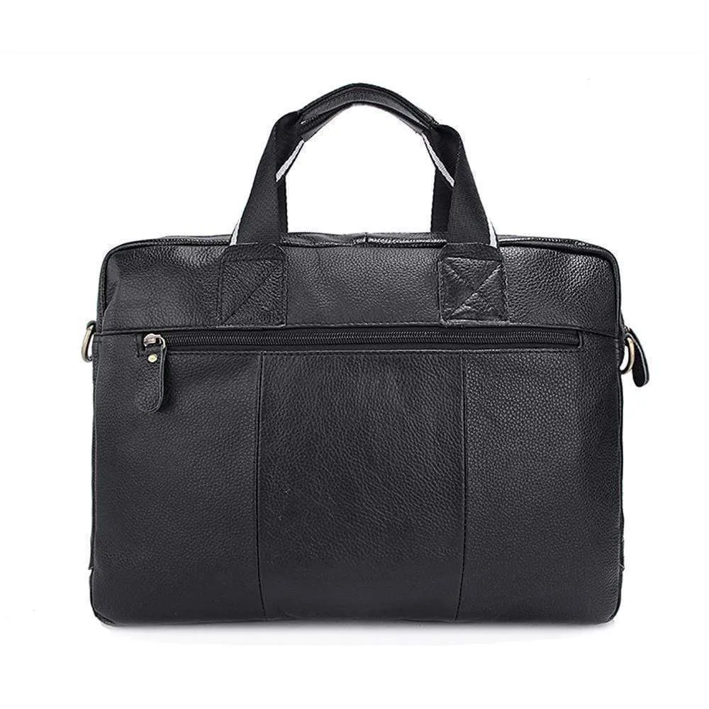 Rossie Viren  Men's Pebbled Leather Briefcase For Men