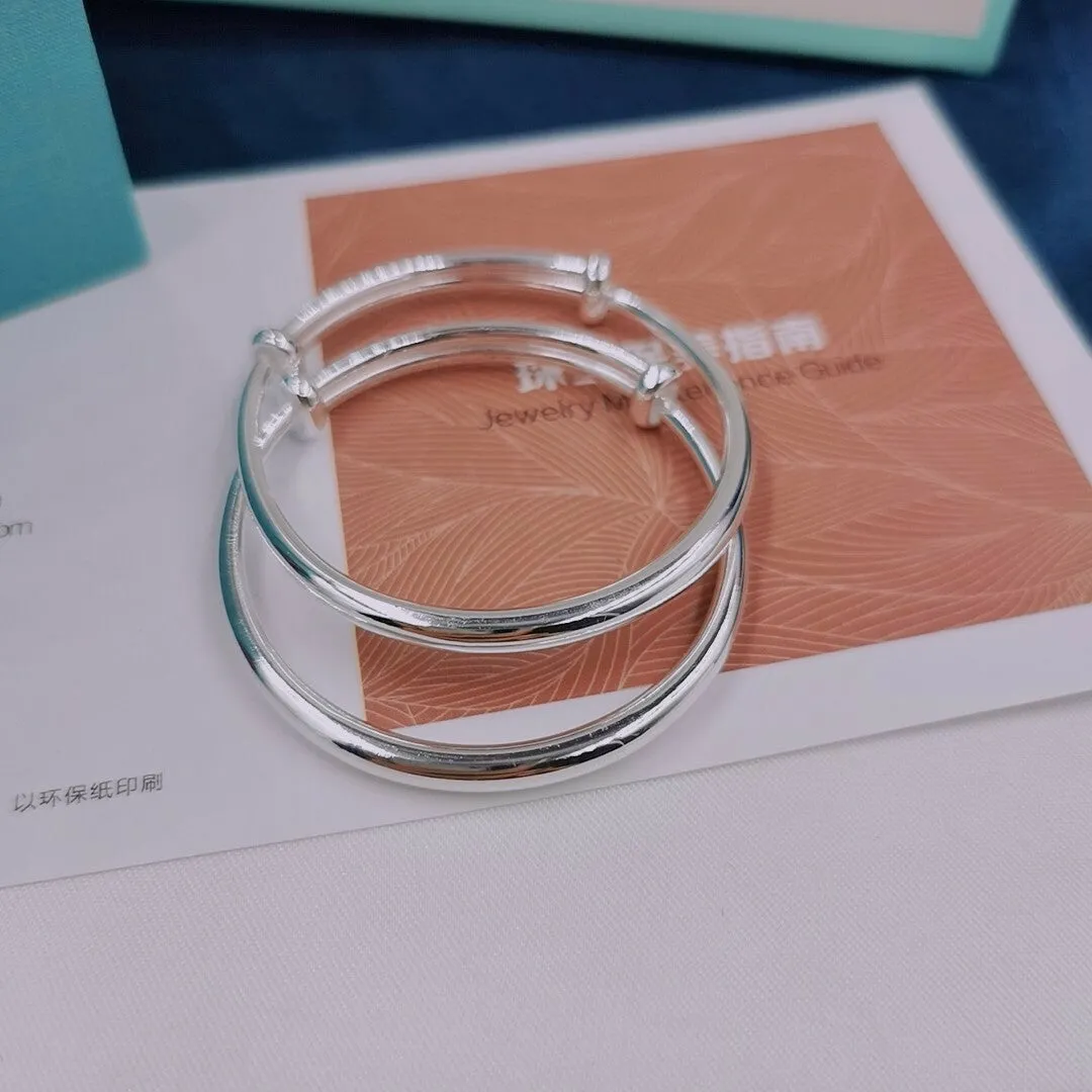 S999 Plain Baby Bangles “足银光面宝宝手镯”