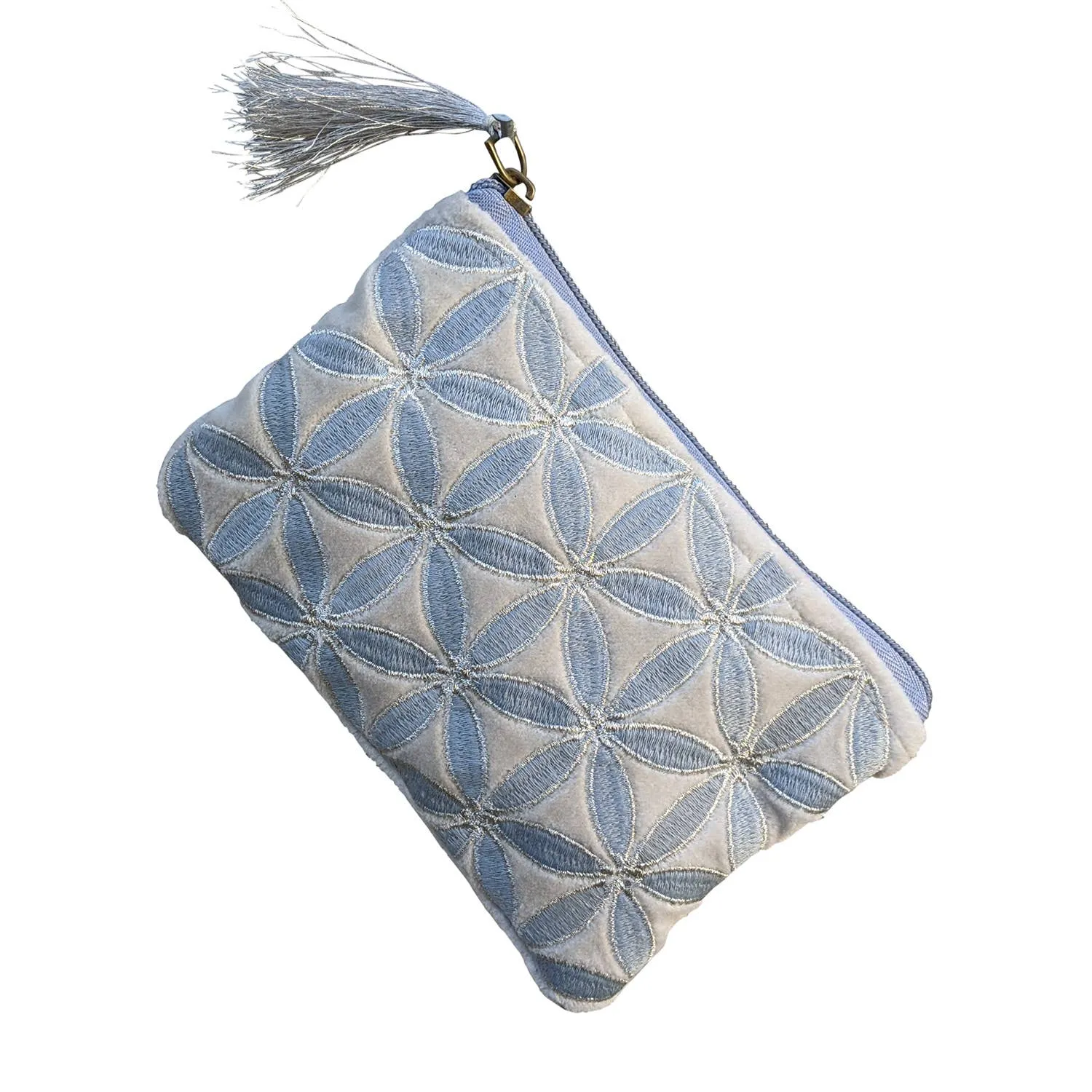 Silver Blue Pouch