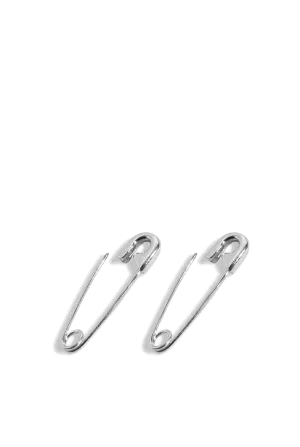 Silver Safety Pin Earring