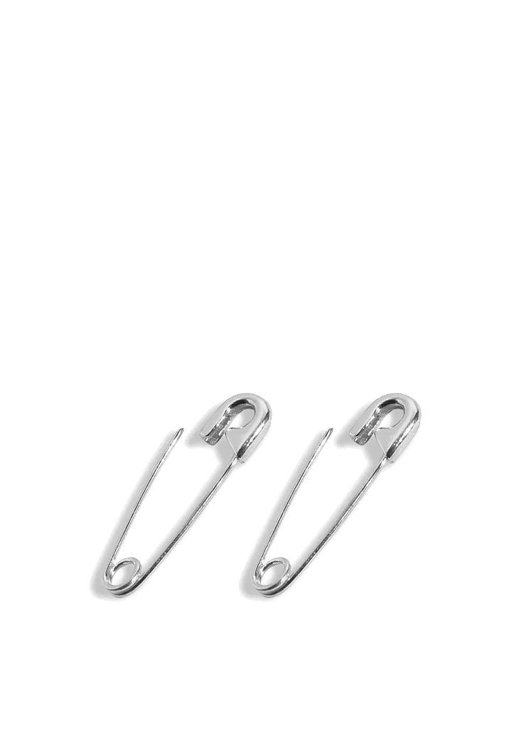 Silver Safety Pin Earring