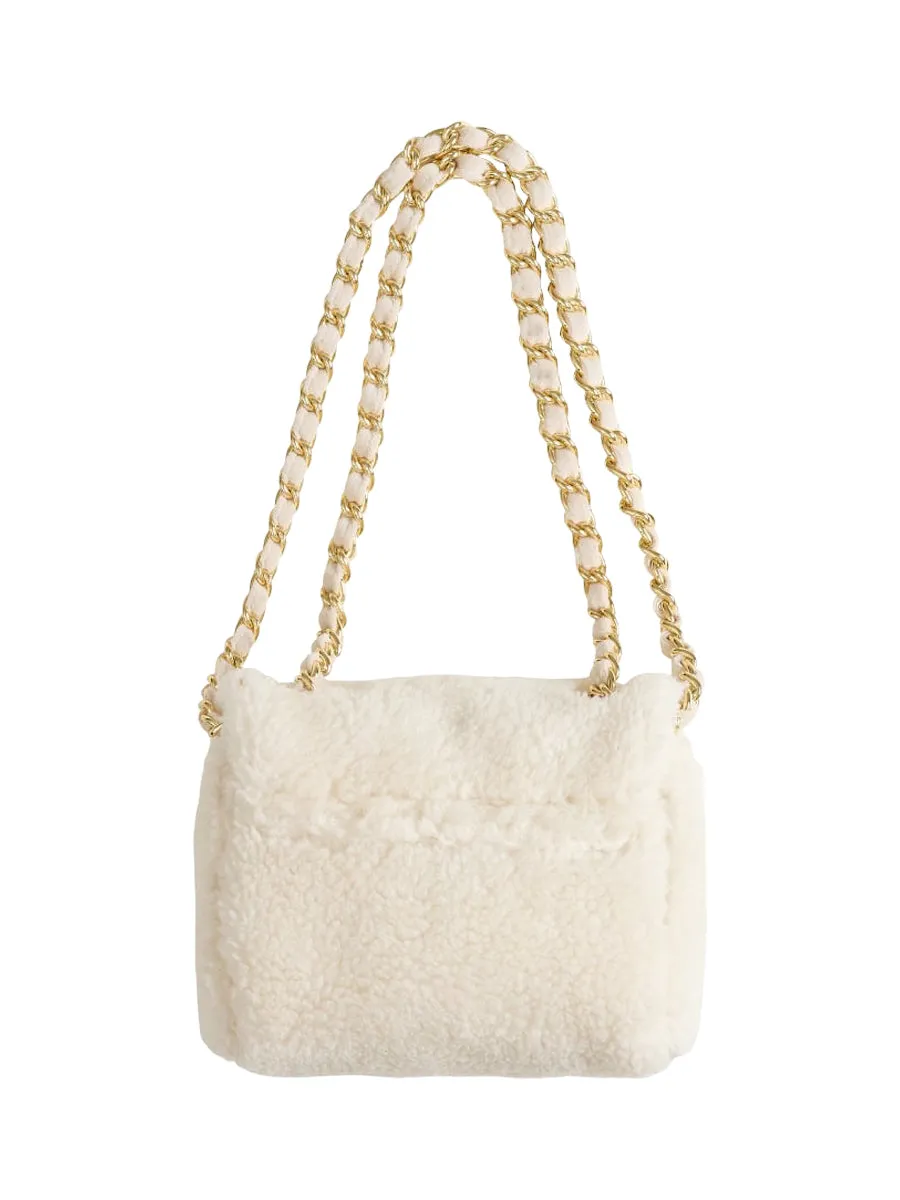 Small Teddy Chain Purse - Ivory