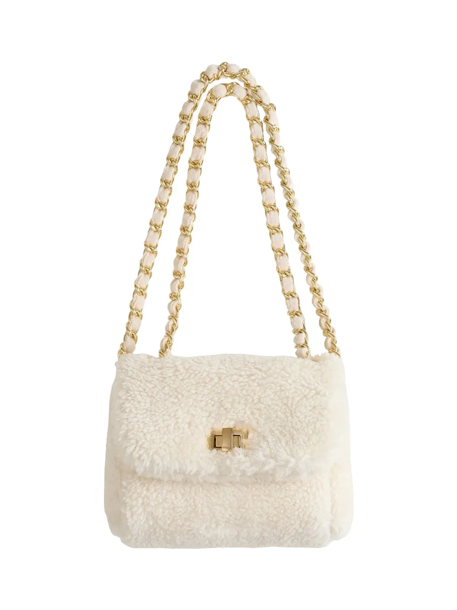 Small Teddy Chain Purse - Ivory