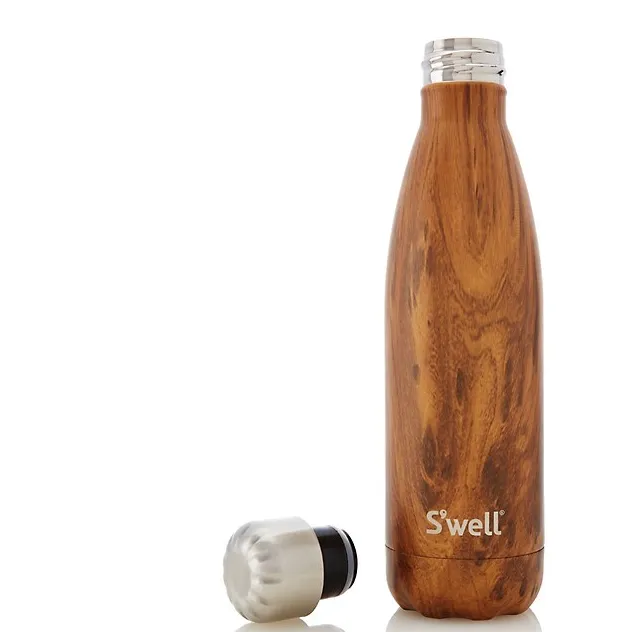 Stainless Steel Water Bottle - Teakwood, 9 oz.