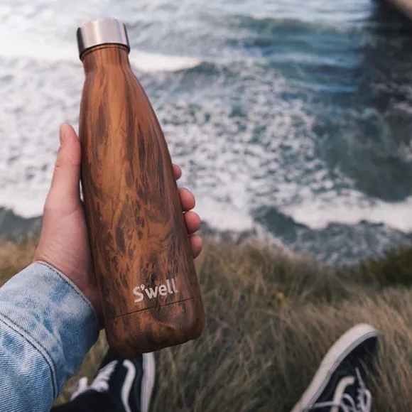 Stainless Steel Water Bottle - Teakwood, 9 oz.