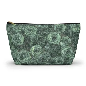 Succulent Pattern Accessory Pouch w T-bottom