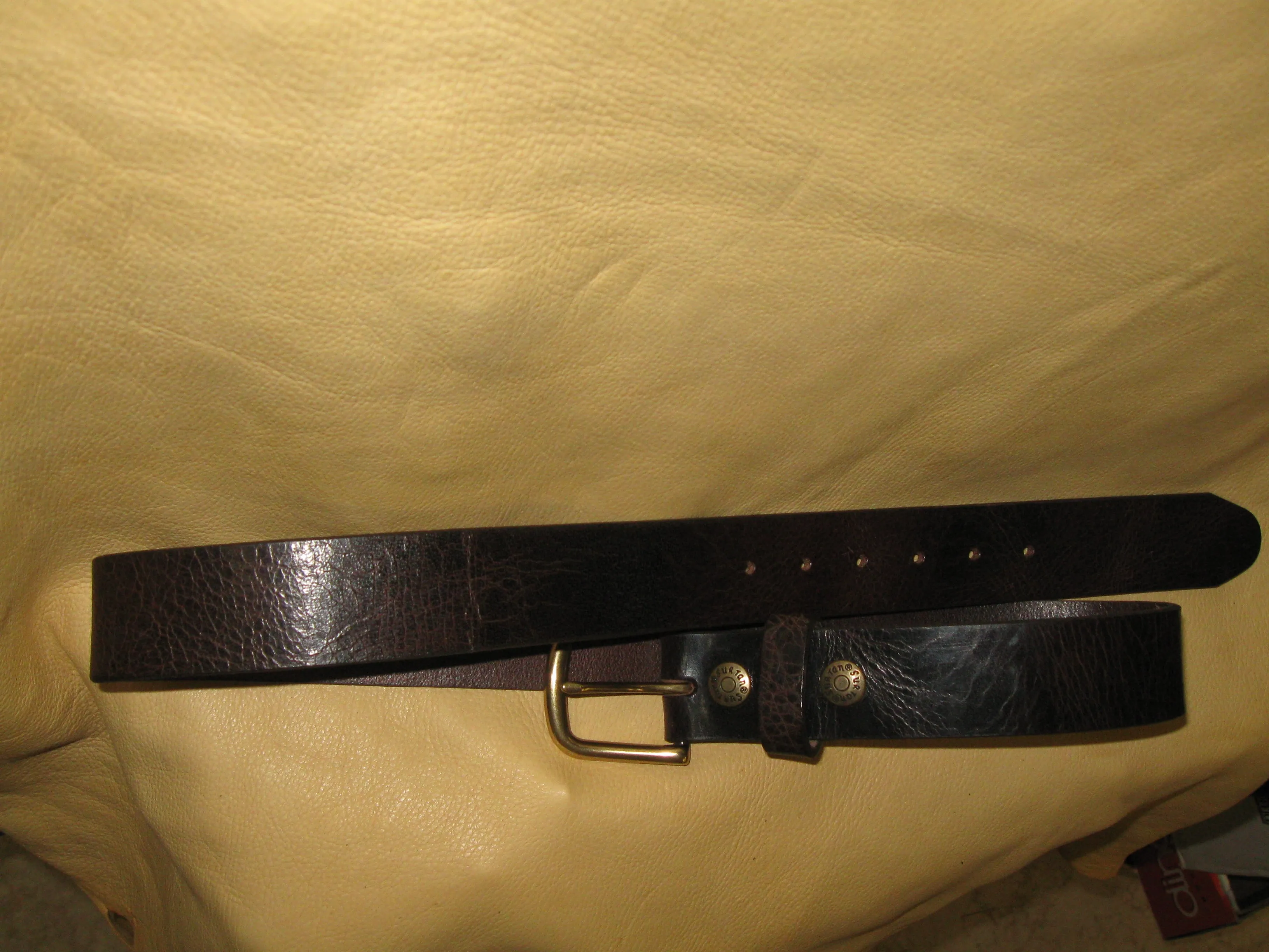 Sur Tan Classic Crinkle Buffalo Hide Leather Belt