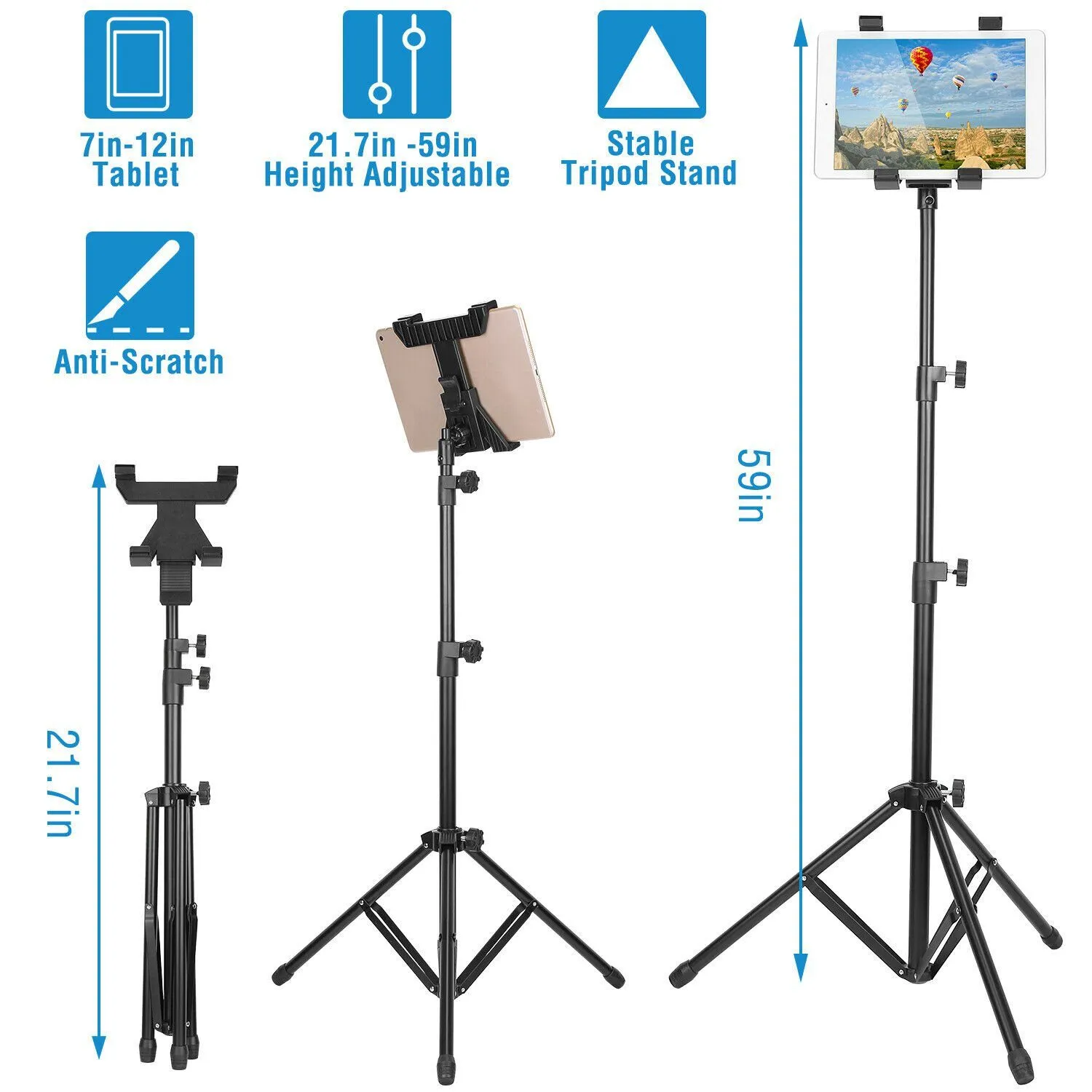 Table Mount 360° Rotating Tablet Tripod