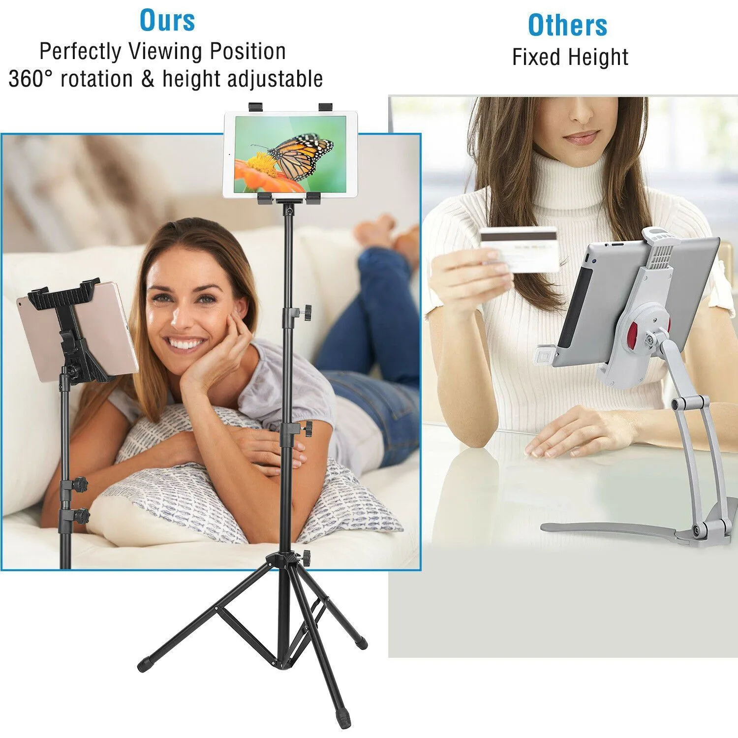 Table Mount 360° Rotating Tablet Tripod