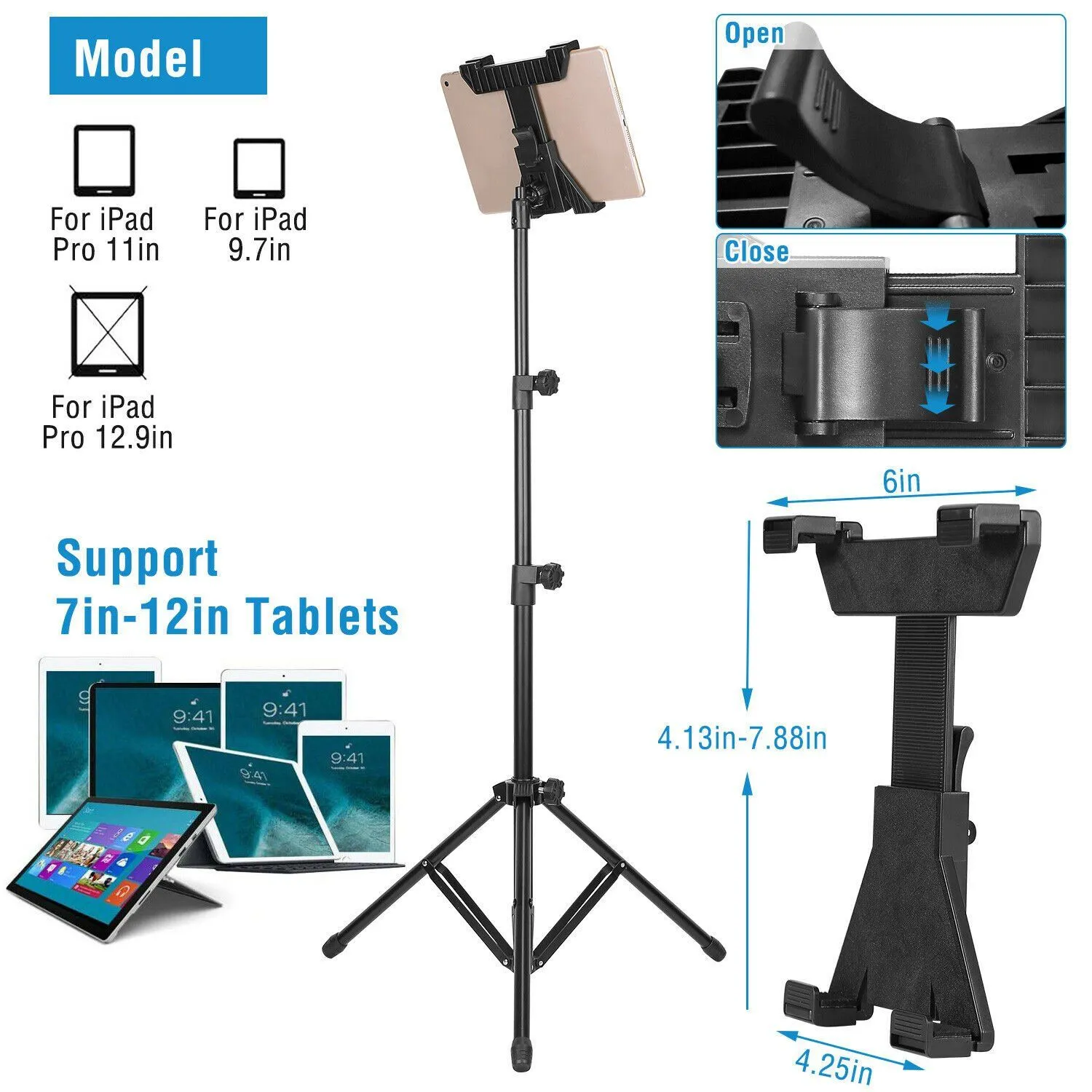 Table Mount 360° Rotating Tablet Tripod