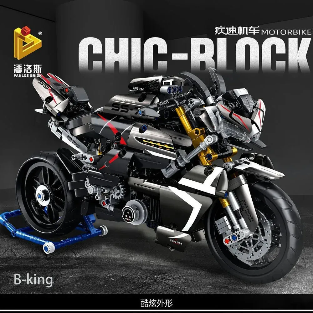 Tech MOC Suzuki B-King Racing Motorcycle Bricks Toy