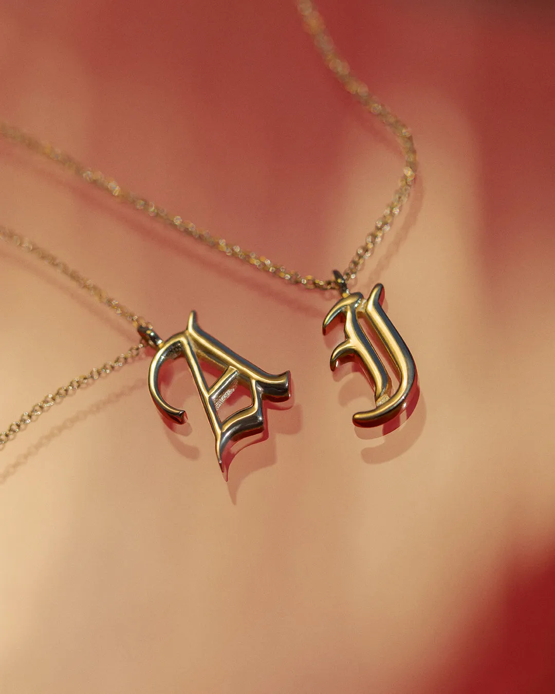 The Initial Charm Necklace [Old English]