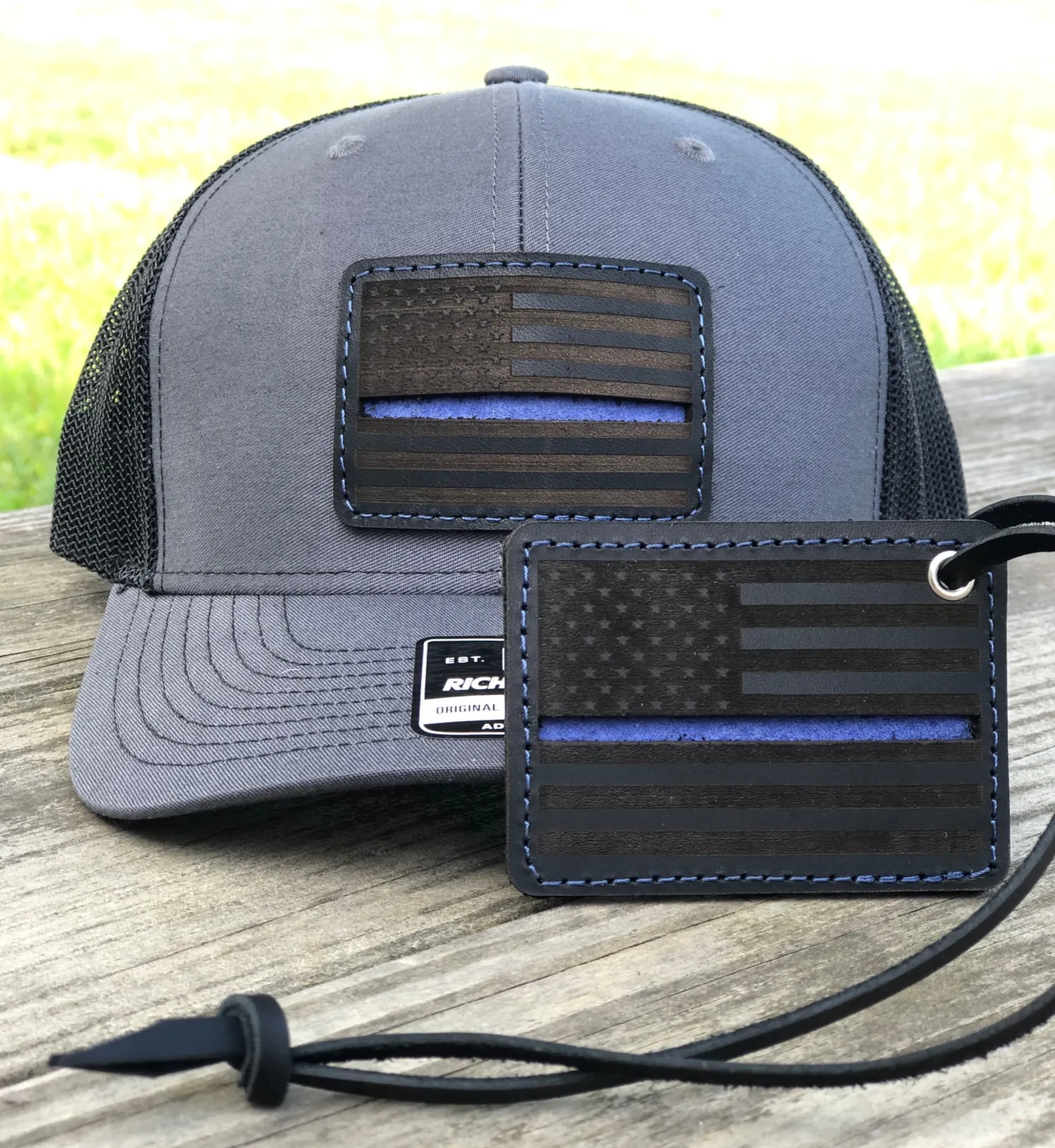 Thin Blue Line Hat and Keychain Gift Set