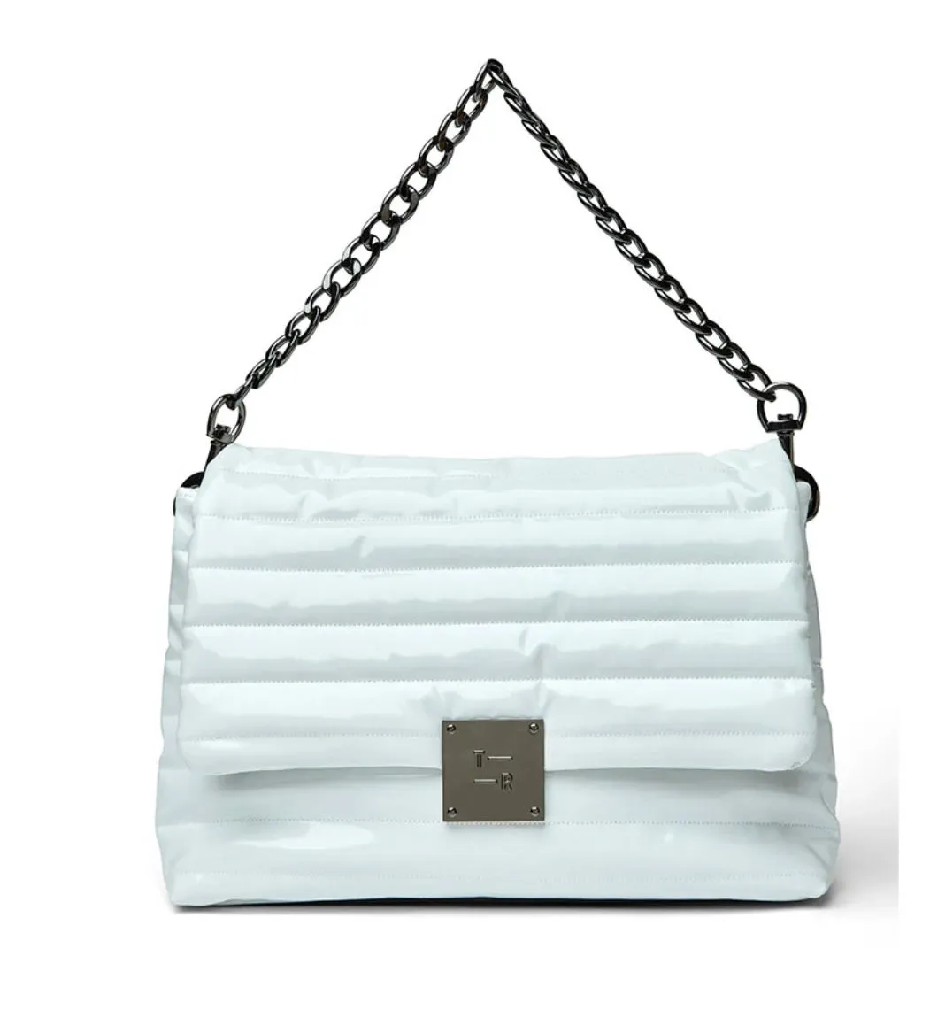 Think Royln The Dalton Lady Bag in White Patent