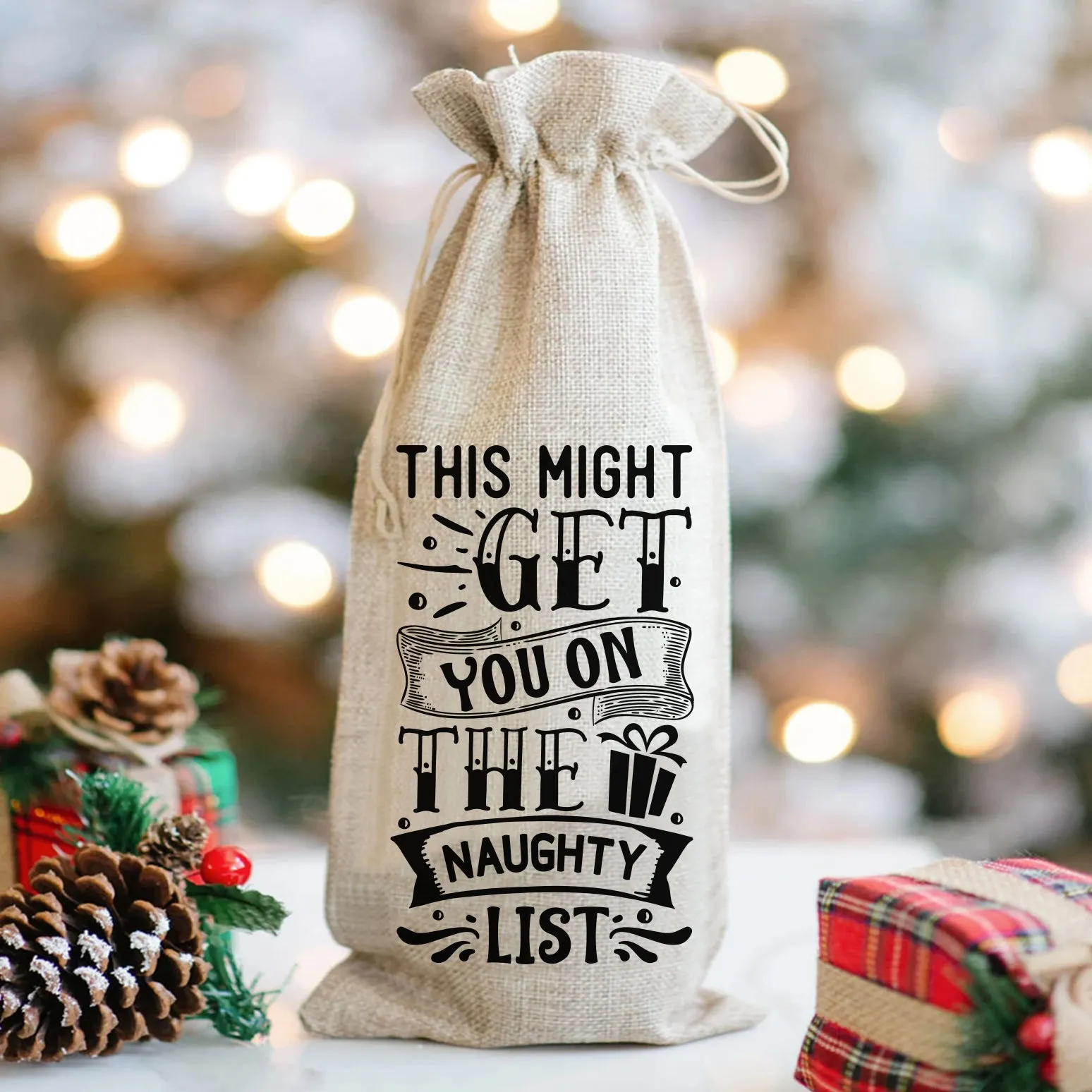 This Might Get You On The Naughty List - Wine Bag