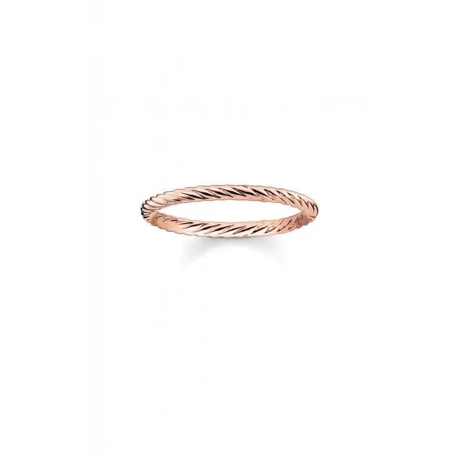 Thomas Sabo Rose Gold Cord Ring TR2121-415-12