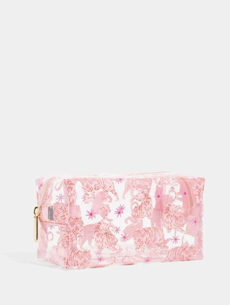 Tiger Floral Makeup Bag