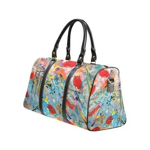 Travel Bags, Colorful Abstract Style Style Adjustable Black Handle Zip Close Bag