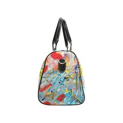 Travel Bags, Colorful Abstract Style Style Adjustable Black Handle Zip Close Bag