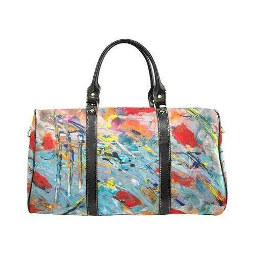 Travel Bags, Colorful Abstract Style Style Adjustable Black Handle Zip Close Bag