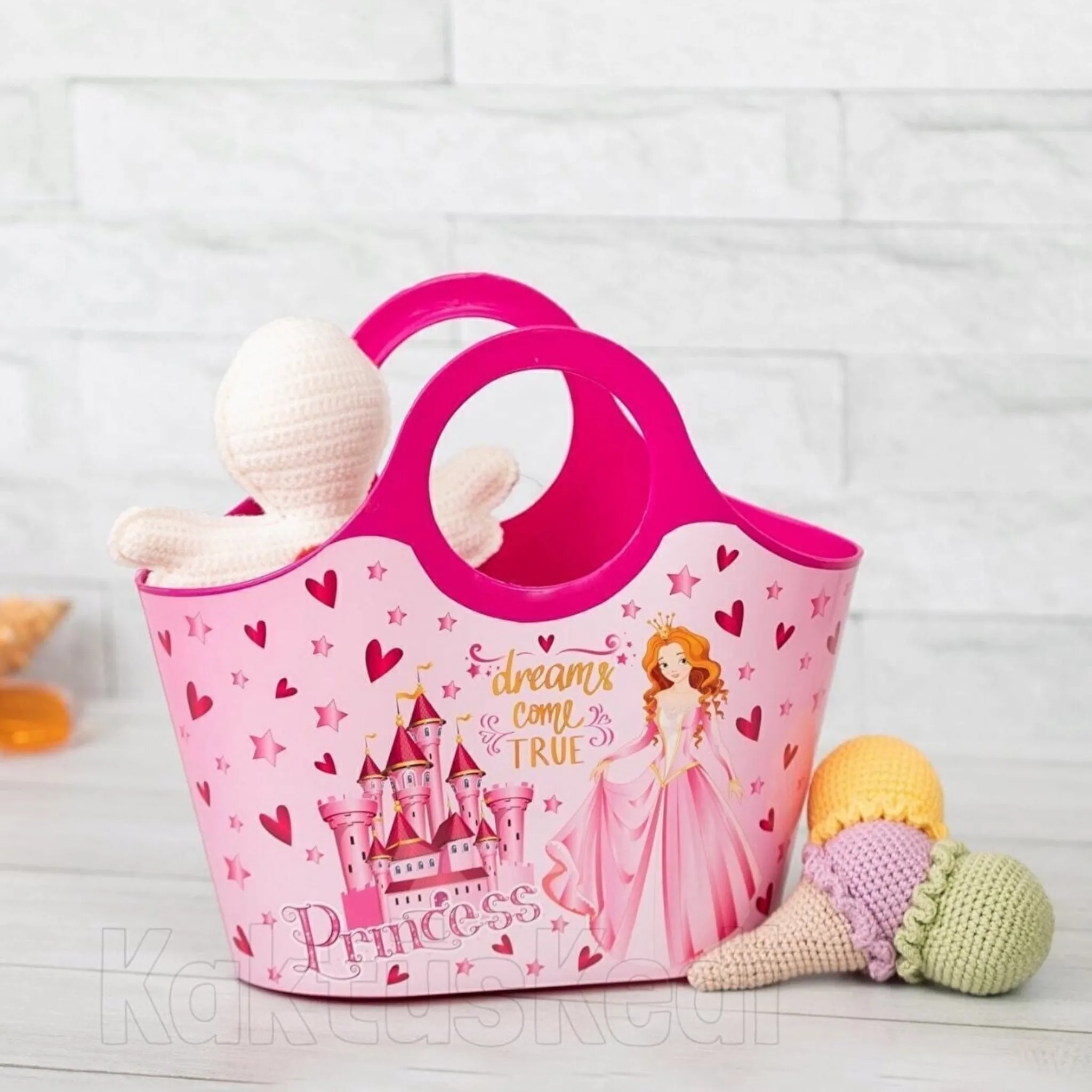 Tuffex Plastic Kiddies Girls Beach Carry Bag Patterned 27x23cm