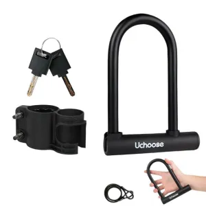 U-shaped Bicycle And Motorbike Lock Anti Theft Convenient Riding Accessories Security Lock Reinforced With Key Anti Theft Lock