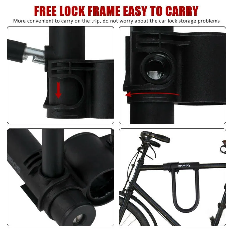 U-shaped Bicycle And Motorbike Lock Anti Theft Convenient Riding Accessories Security Lock Reinforced With Key Anti Theft Lock