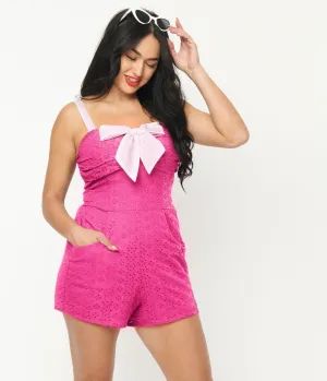 Unique Vintage Fuchsia Eyelet Rae Romper