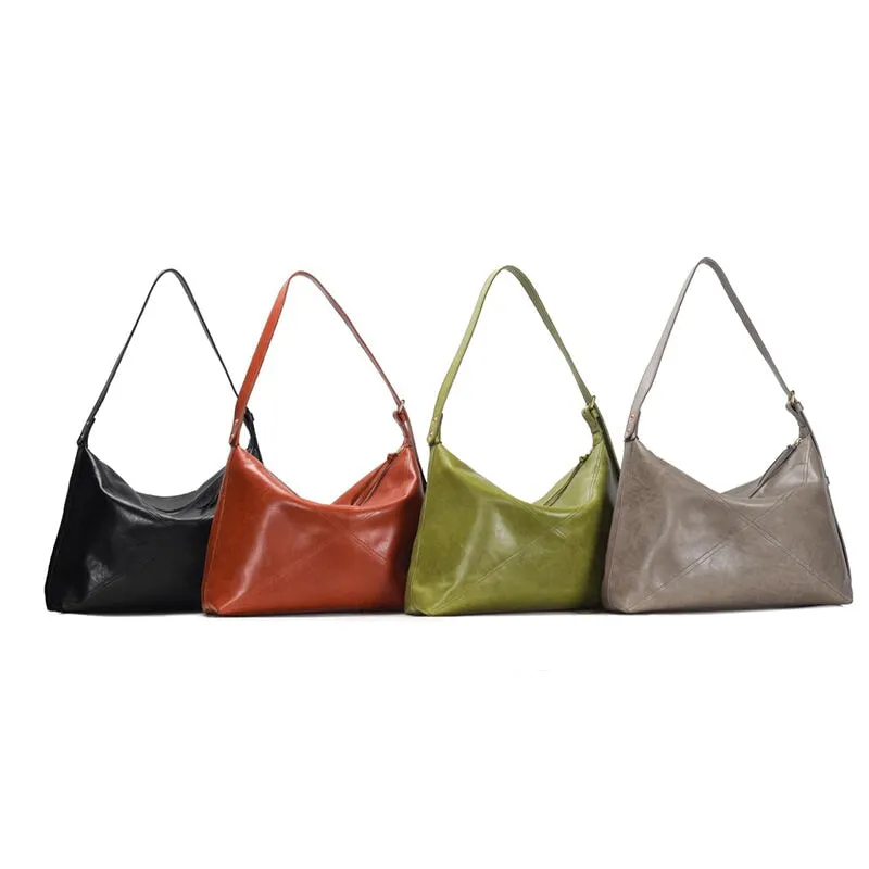 Vegetable Tanned Leather Vintage Underarm Bag Ladies Shoulder Bag