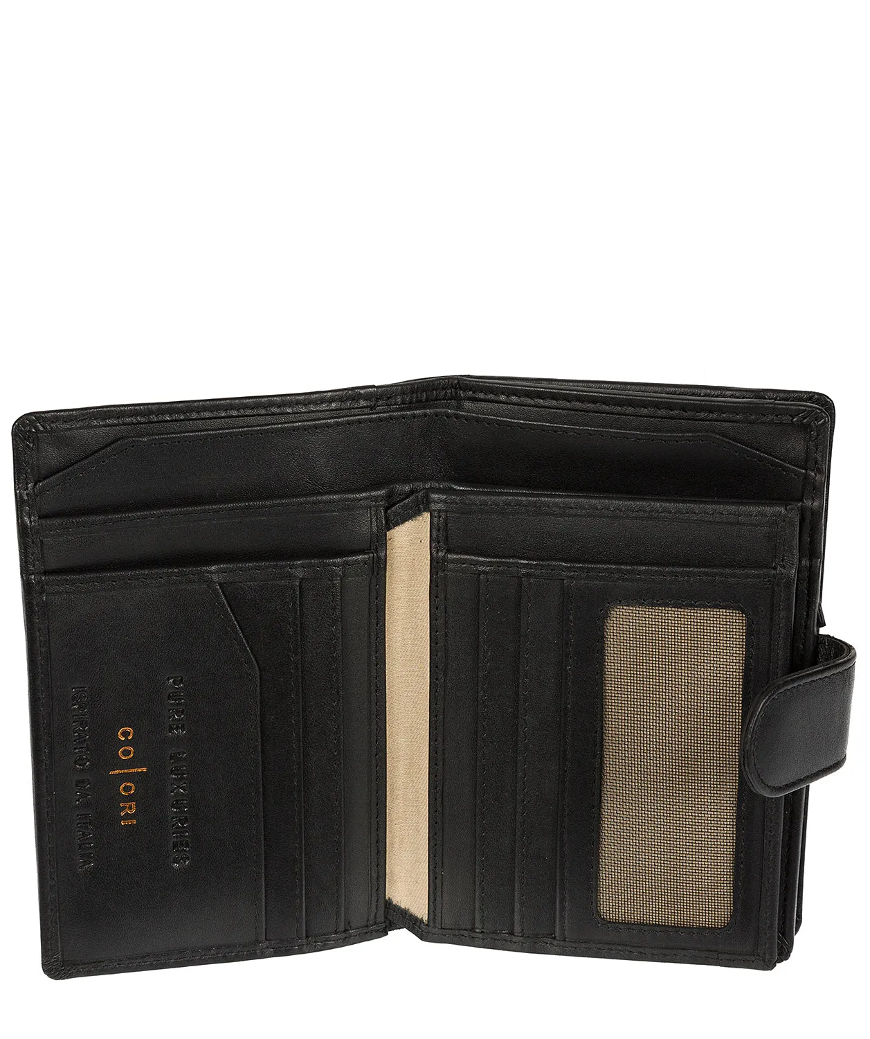 'Verona' Italian-Inspired Black Leather RFID Purse