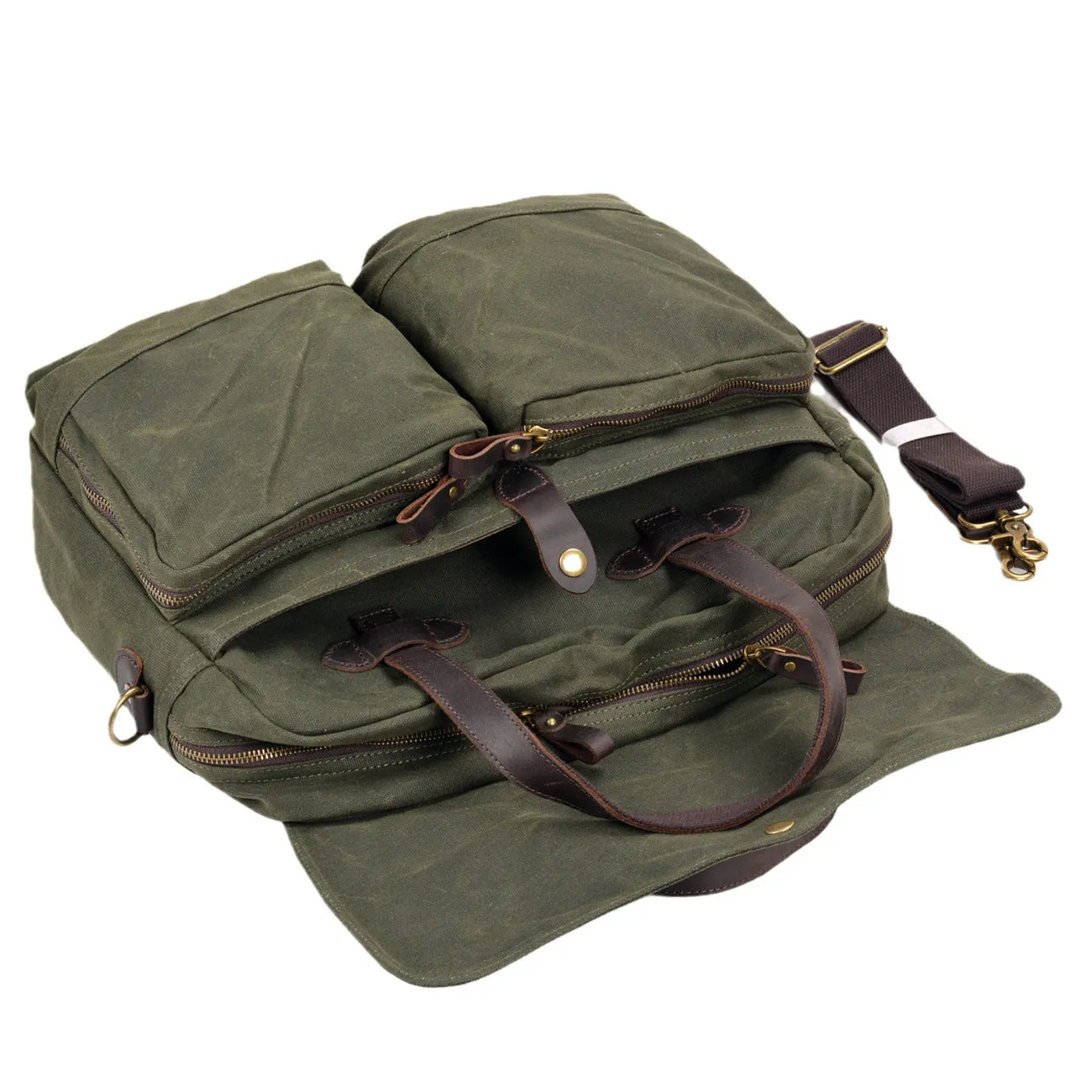 Waxed Canvas Briefcase for 15.6 inch Laptop