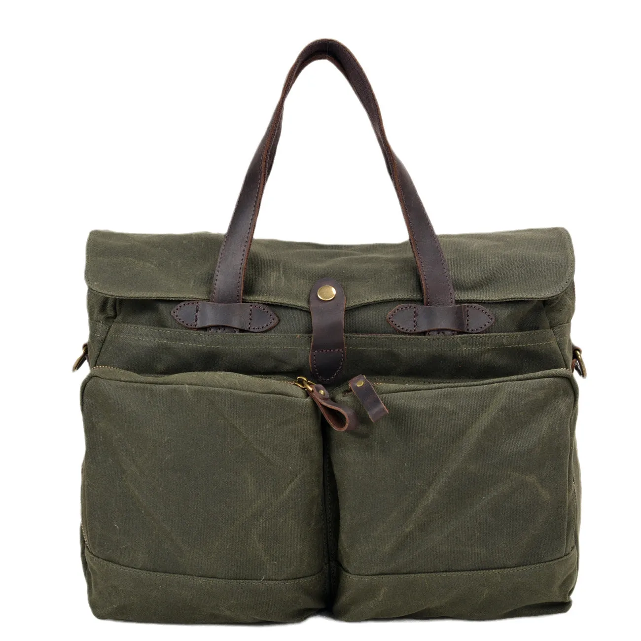 Waxed Canvas Briefcase for 15.6 inch Laptop