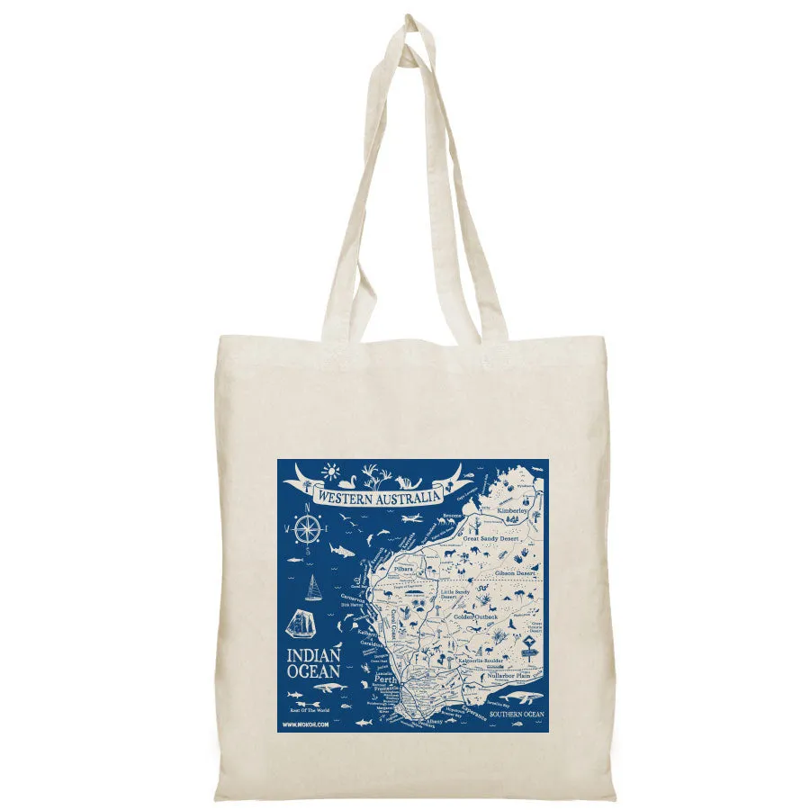 Western Australia Map Tote Bag