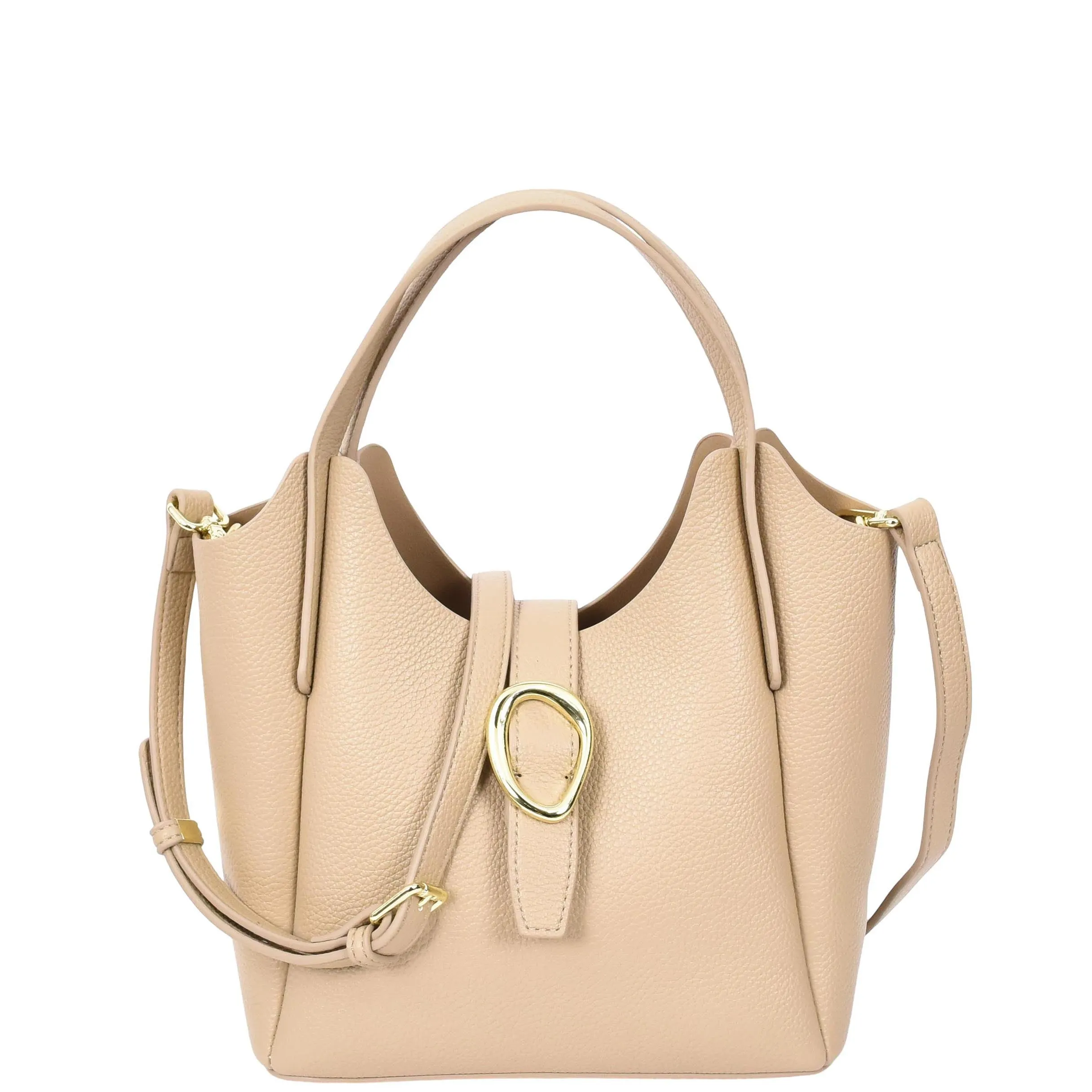 Womens Faux Leather Small Handbag Jasmine Beige