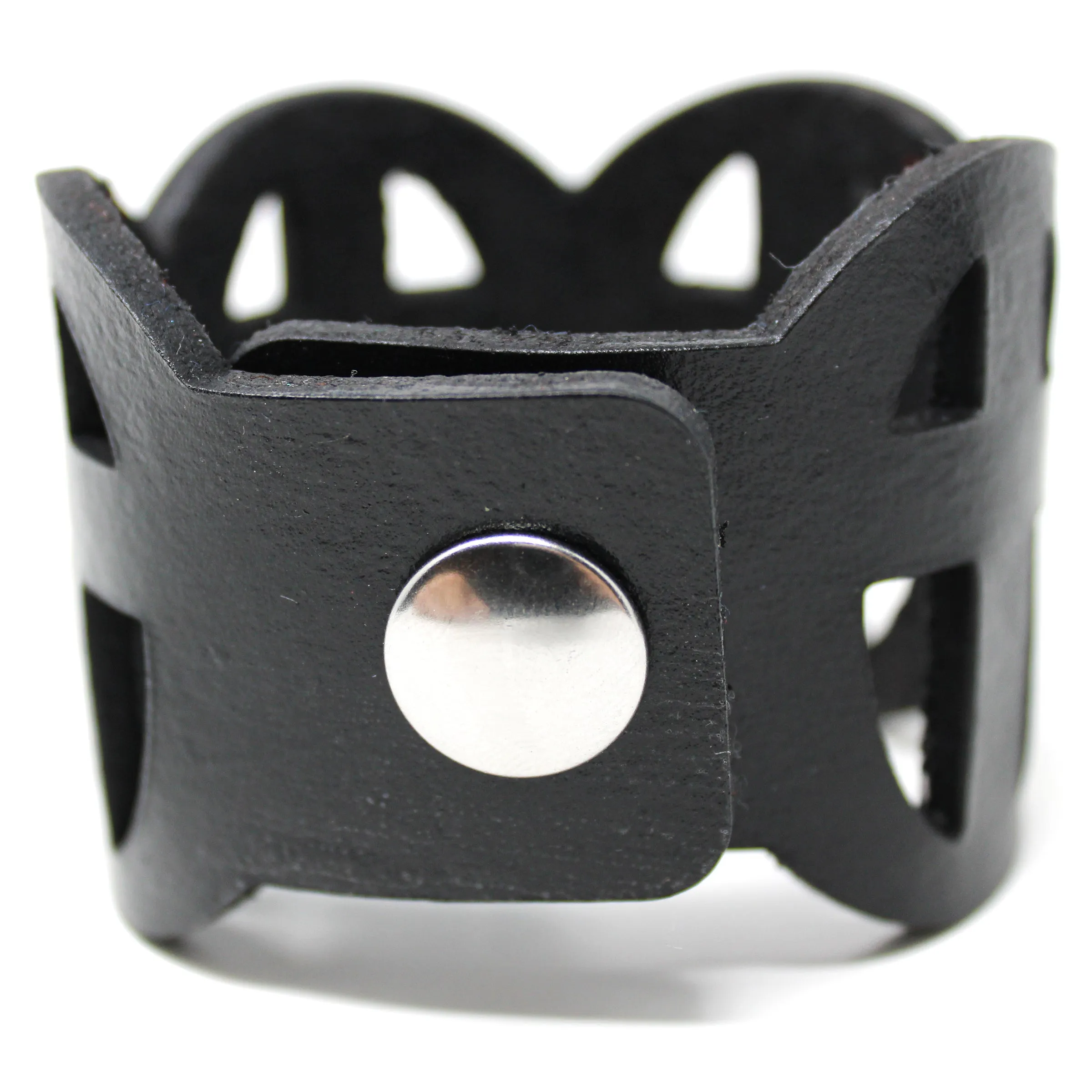 Women's Leather Cuff - Bold Crosses Cut