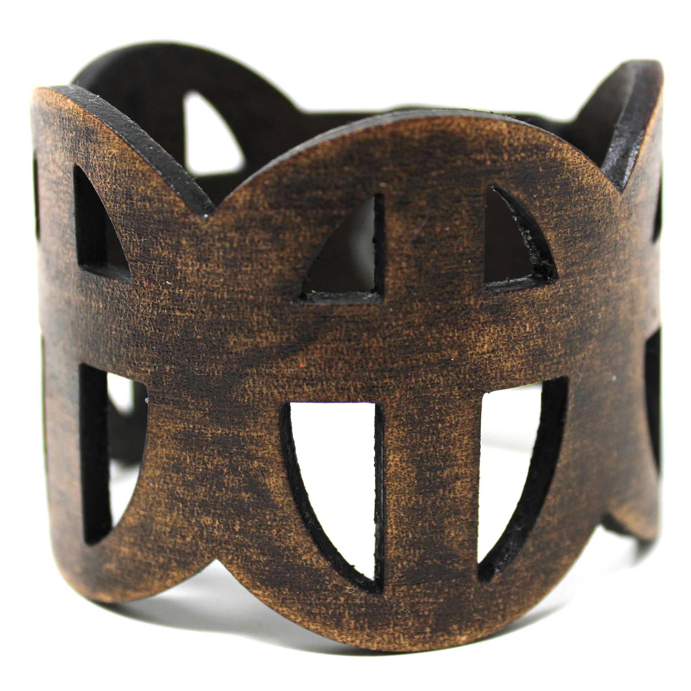 Women's Leather Cuff - Bold Crosses Cut