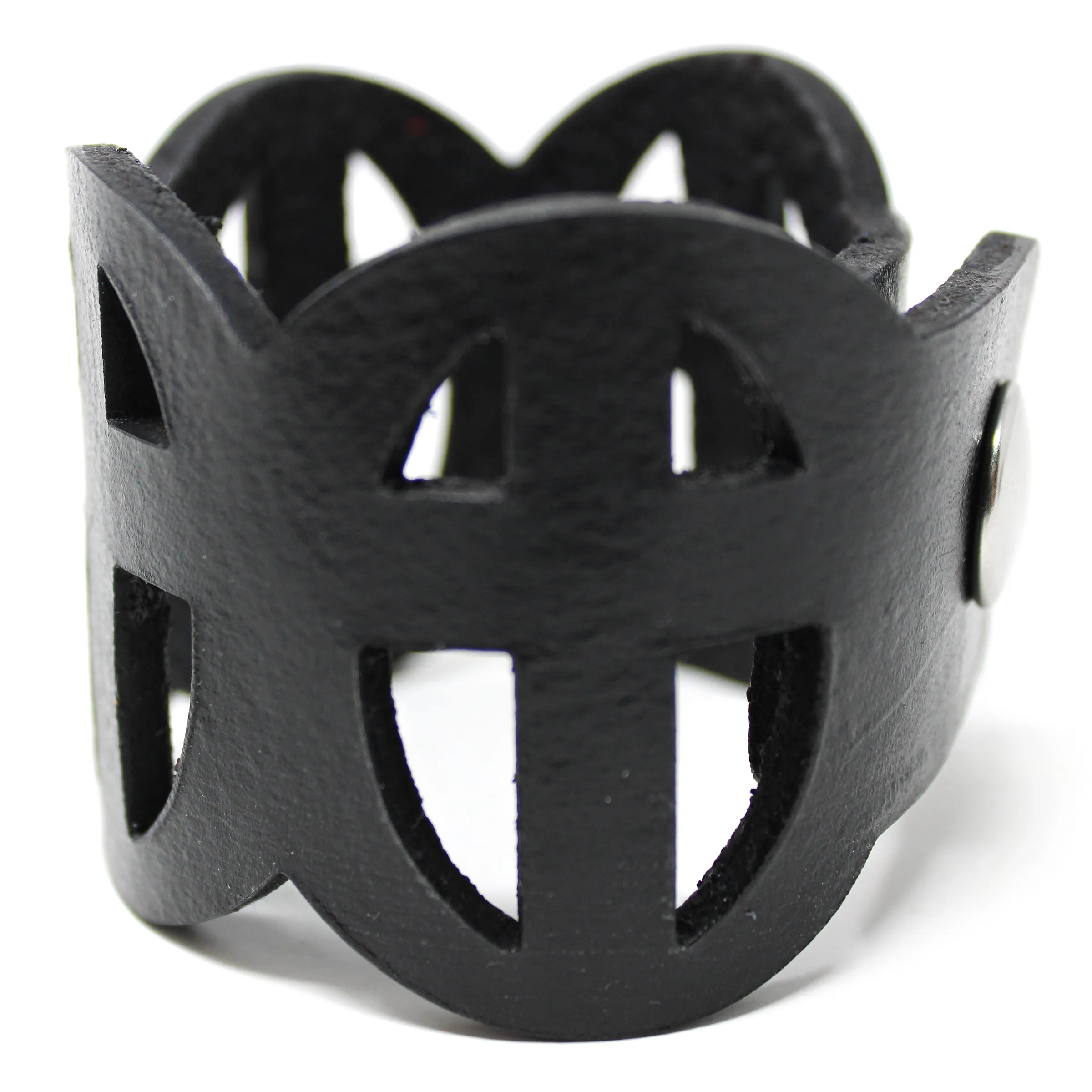 Women's Leather Cuff - Bold Crosses Cut