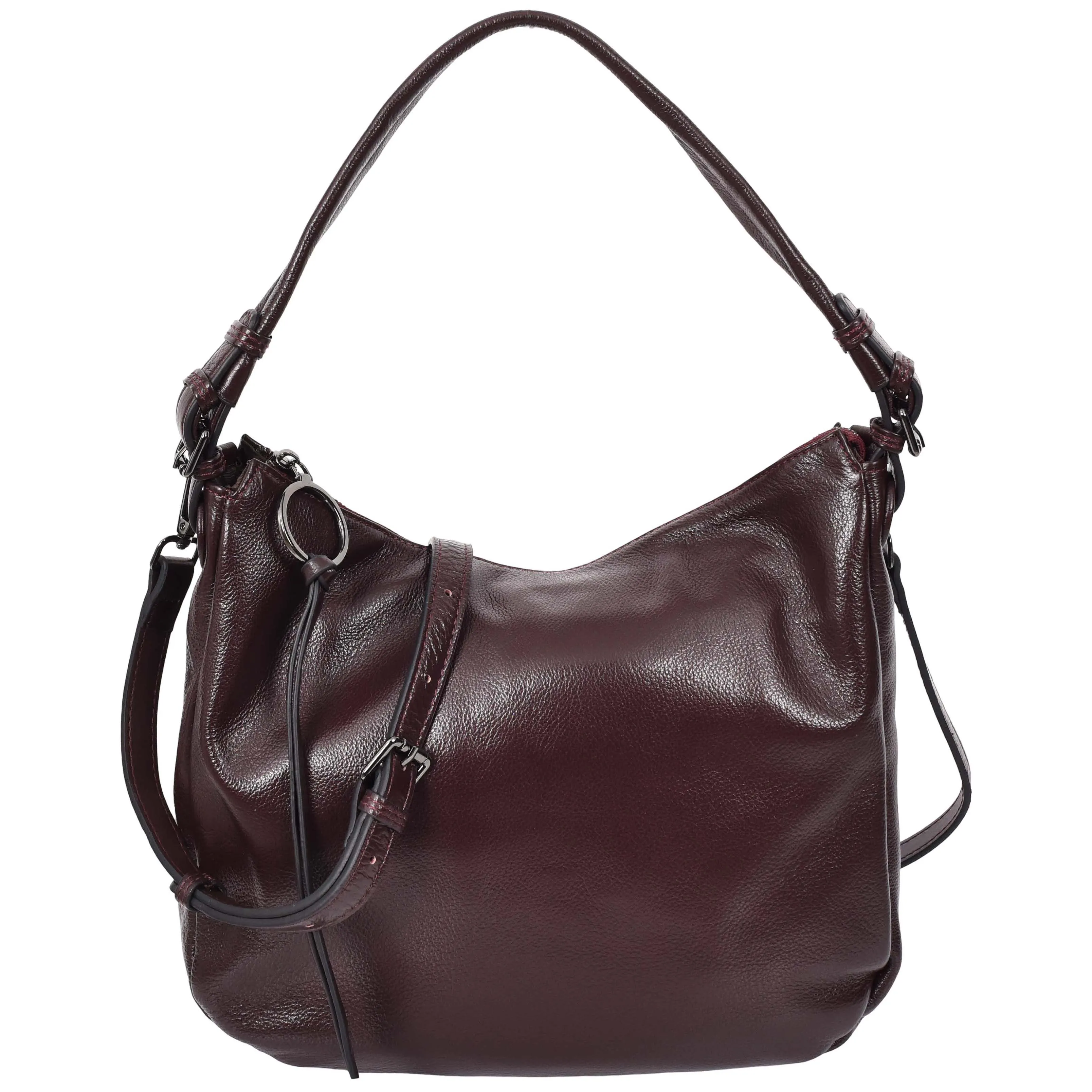 Womens Real Leather Hobo Style Handbag Diana Purple