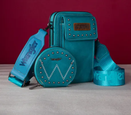 Wrangler Turquoise Crossbody Cell Phone Purse With Wallet WG48S-270DTQ