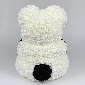 XL Panda Teddy with Heart-Shaped Enchanted Rose (2 Designs)